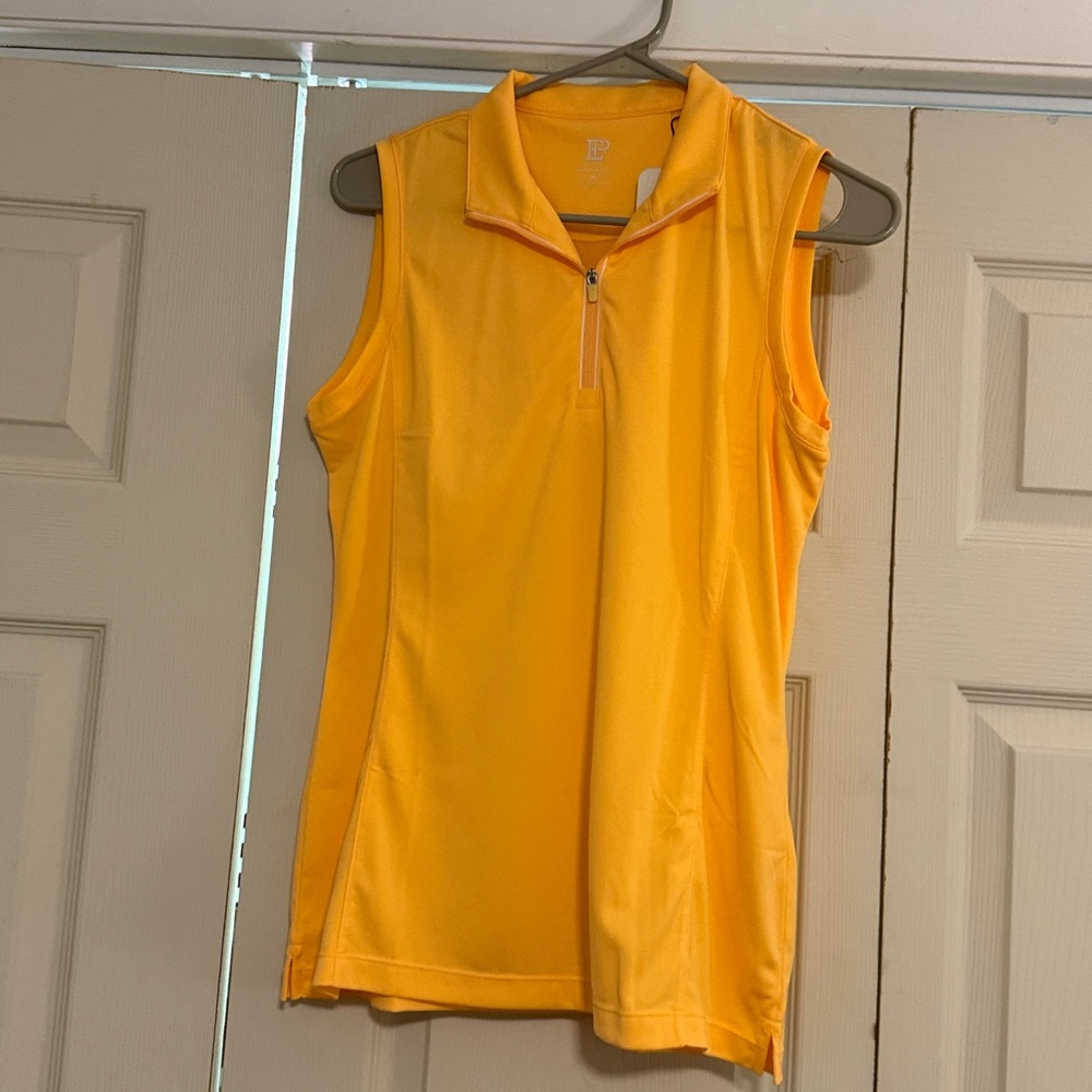 Peach Sleeveless Zip-Up Top